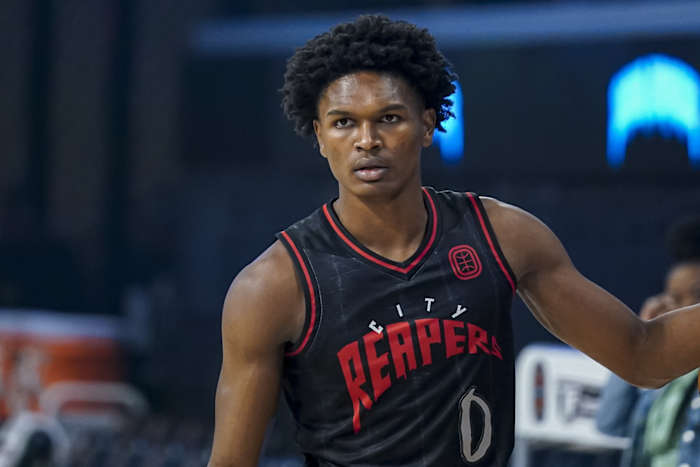 City Reapers guard Ausar Thompson (0) shown during the game against the Cold Hearts at Overtime Elite.